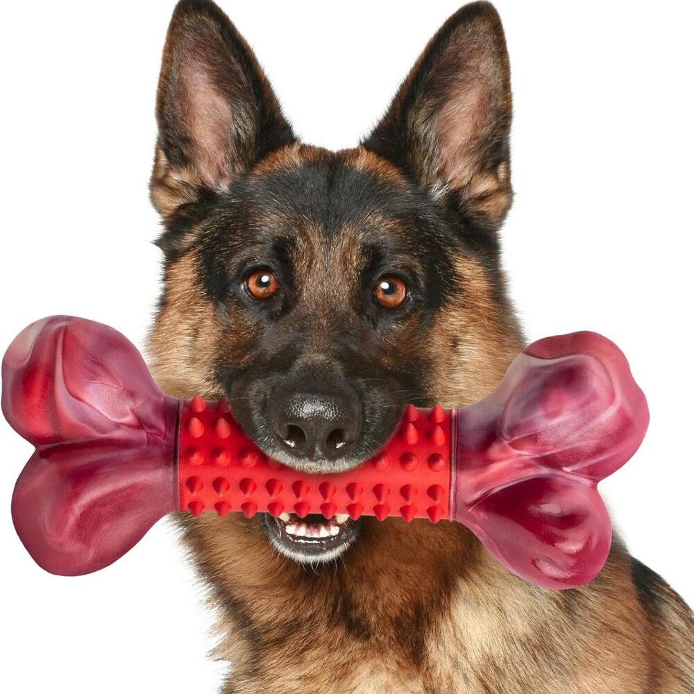 Tough Dog Toys for Aggressive Chewers Large Breed, Beef Flavor Dog Chew Bone, Ny